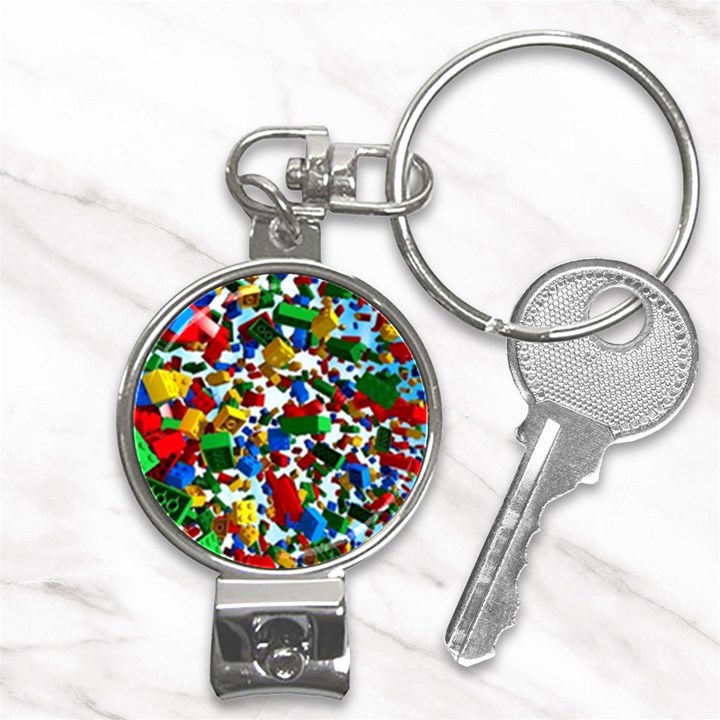 Falling Lego Bricks, Desenho Nail Clippers Key Chain