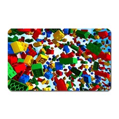 Falling Lego Bricks, Desenho Magnet (rectangular) by kyorashop23