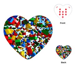 Falling Lego Bricks, Desenho Playing Cards Single Design (heart)