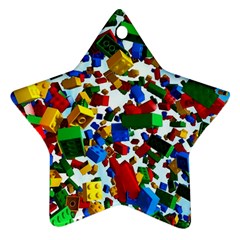 Falling Lego Bricks, Desenho Star Ornament (two Sides) by kyorashop23