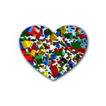 Falling Lego Bricks, Desenho Rubber Heart Coaster (4 pack) Front