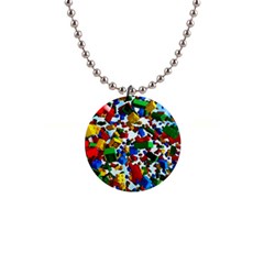 Falling Lego Bricks, Desenho 1  Button Necklace by kyorashop23