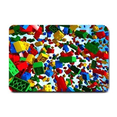 Falling Lego Bricks, Desenho Small Doormat by kyorashop23