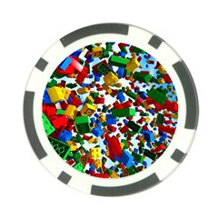 Falling Lego Bricks, Desenho Poker Chip Card Guard by kyorashop23