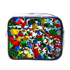 Falling Lego Bricks, Desenho Mini Toiletries Bag (one Side) by kyorashop23