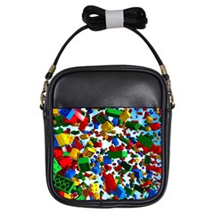 Falling Lego Bricks, Desenho Girls Sling Bag by kyorashop23