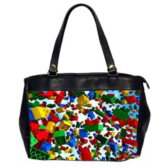 Falling Lego Bricks, Desenho Oversize Office Handbag (2 Sides) by kyorashop23