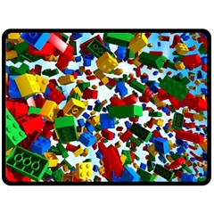 Falling Lego Bricks, Desenho Fleece Blanket (large) by kyorashop23