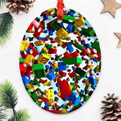 Falling Lego Bricks, Desenho Ornament (oval Filigree)