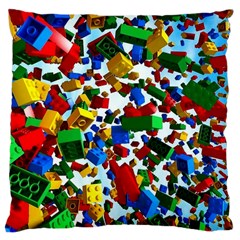 Falling Lego Bricks, Desenho Large Cushion Case (two Sides) by kyorashop23