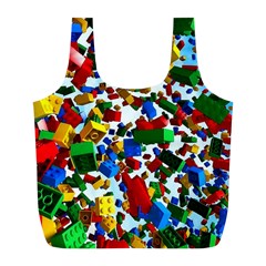 Falling Lego Bricks, Desenho Full Print Recycle Bag (l) by kyorashop23