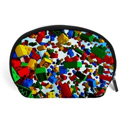 Falling Lego Bricks, Desenho Accessory Pouch (large) by kyorashop23