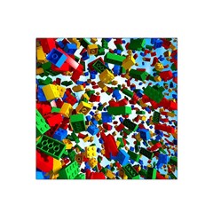 Falling Lego Bricks, Desenho Satin Bandana Scarf 22  X 22  by kyorashop23