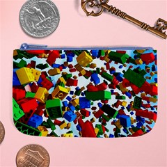 Falling Lego Bricks, Desenho Large Coin Purse by kyorashop23