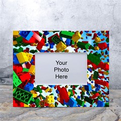 Falling Lego Bricks, Desenho White Tabletop Photo Frame 4 x6  by kyorashop23