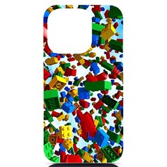 Falling Lego Bricks, Desenho Iphone 14 Pro Black Uv Print Case by kyorashop23