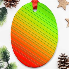 Orange Green Gradient Hunter Ornament (oval)