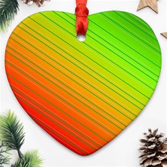 Orange Green Gradient Hunter Ornament (heart)