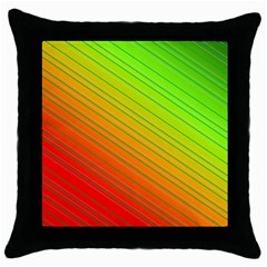 Orange Green Gradient Hunter Throw Pillow Case (black) by Dutashop