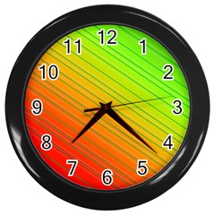 Orange Green Gradient Hunter Wall Clock (black)