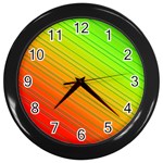 Orange Green Gradient Hunter Wall Clock (Black) Front