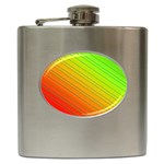 Orange Green Gradient Hunter Hip Flask (6 oz) Front