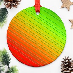 Orange Green Gradient Hunter Round Ornament (two Sides)