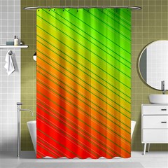 Orange Green Gradient Hunter Shower Curtain 48  X 72  (small)  by Dutashop