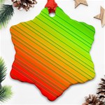 Orange Green Gradient Hunter Snowflake Ornament (Two Sides) Front