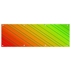 Orange Green Gradient Hunter Banner And Sign 9  X 3  by Dutashop