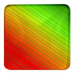 Orange Green Gradient Hunter Square Glass Fridge Magnet (4 Pack)