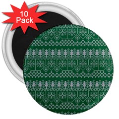 Christmas Knit Digital 3  Magnets (10 Pack) 