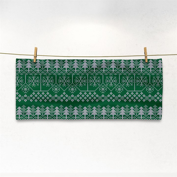 Christmas Knit Digital Hand Towel