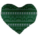 Christmas Knit Digital Large 19  Premium Flano Heart Shape Cushions Front