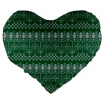 Christmas Knit Digital Large 19  Premium Flano Heart Shape Cushions Back