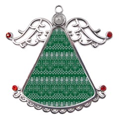 Christmas Knit Digital Metal Angel With Crystal Ornament