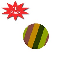 Autmn Stripes Colors Geometric Print Design 1  Mini Buttons (10 Pack)  by dflcprintsclothing