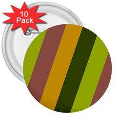 Autmn Stripes Colors Geometric Print Design 3  Buttons (10 Pack) 