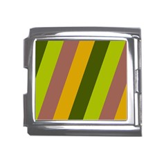 Autmn Stripes Colors Geometric Print Design Mega Link Italian Charm (18mm) by dflcprintsclothing