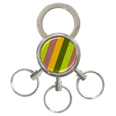 Autmn Stripes Colors Geometric Print Design 3-ring Key Chain