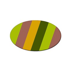 Autmn Stripes Colors Geometric Print Design Sticker (oval) by dflcprintsclothing