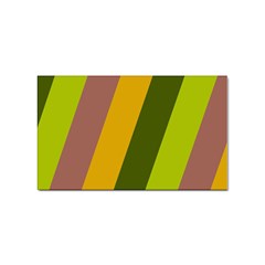 Autmn Stripes Colors Geometric Print Design Sticker Rectangular (100 Pack)