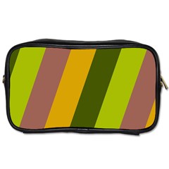 Autmn Stripes Colors Geometric Print Design Toiletries Bag (two Sides)