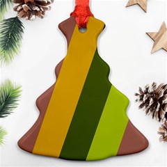 Autmn Stripes Colors Geometric Print Design Christmas Tree Ornament (two Sides)