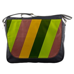 Autmn Stripes Colors Geometric Print Design Messenger Bag by dflcprintsclothing