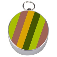 Autmn Stripes Colors Geometric Print Design Silver Compasses