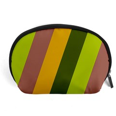 Autmn Stripes Colors Geometric Print Design Accessory Pouch (large) by dflcprintsclothing