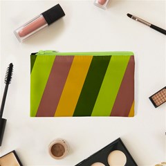 Autmn Stripes Colors Geometric Print Design Cosmetic Bag (xs) by dflcprintsclothing