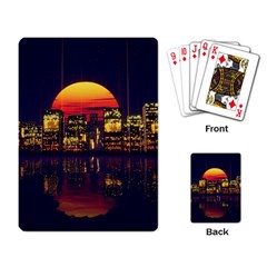 Abstract City Retro Sunset Night Playing Cards Single Design (rectangle)