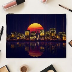 Abstract City Retro Sunset Night Cosmetic Bag (xl) by Bedest